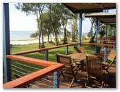Weipa Camping Ground and Caravan Park - Weipa: Cabin deck with water views