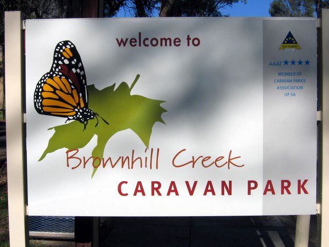 Brownhill Creek Tourist Park - Mitcham: Brownhill Creek Tourist Park welcome sign