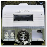 Airflow Caravans - Cabarlah: Airflow Caravans: Storage space in the front for gas and other bits and pieces