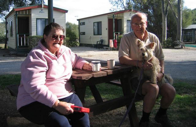 Albury All Seasons Tourist Park - Albury: This couple visit the park several times and year and love being here with their dog