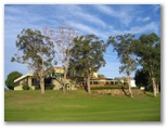 Waratah Golf Course - Argenton: View of the Club House from Hole 18 fairway