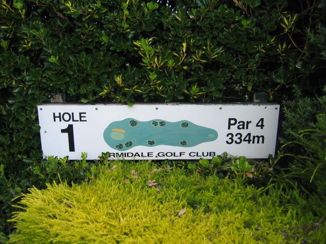 Armidale Golf Course - Armidale: Layout for Hole 1 - Par 4, 334 meters