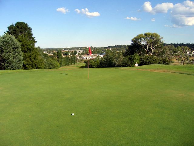 Armidale Golf Course - Armidale: Green on Hole 9 looking back along the fairway