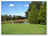 Armidale Golf Course - Armidale: Green on Hole 7 looking back to the water trap