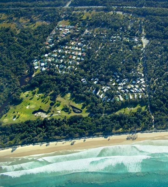 NRMA Darlington Beach Holiday Park - Arrawarra: Aerial photo of BIG 4 Darlington Beach Holiday Park.  The shape of the park is like Australia!
