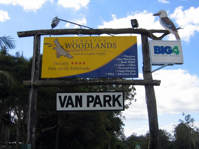 BIG4 Atherton Woodlands Van Park - Atherton: Atherton Woodlands Van and Cabin Park welcome sign