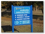 Auburn Showground Caravan Park - Clare Valley: Auburn Showground Caravan Park welcome sign.