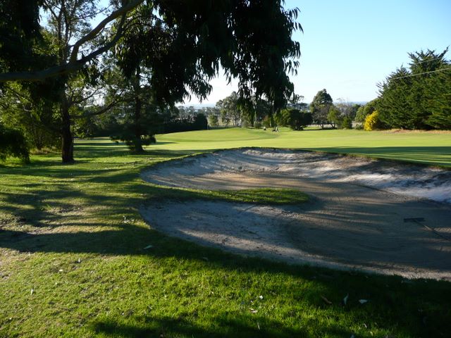 Bairnsdale Golf Course - Bairnsdale: Sand trap on approach to green Hole 13.