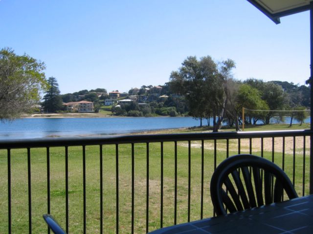 Ballina Lakeside Holiday Park - Ballina: Water views from the cottage deck.
