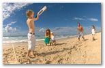 Shaws Bay Holiday Park - East Ballina: Family beach cricket