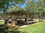Barham Lakes Murray View Caravan Park - Barham:  Sheltered outdoor barbecue in camp kitchen 