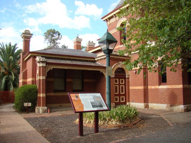 Benalla Leisure Park - Benalla: The court house which Ned stood in the dock when he was charged with being drunk and disorderly. His drink was actually spiked. He spent the night in a cell behind the building. 