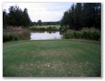 Beresfield Golf Course - Beresfield: Fairway view Hole 10 with water immediately in front of the tee