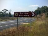 Burning Mountain Reserve - Murulla:   Turn off sign on the  New England highway. 