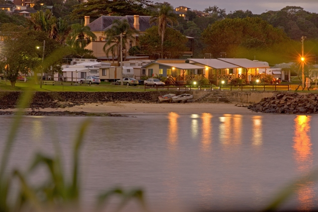 View across the bay to Shaws Bay Holiday Park