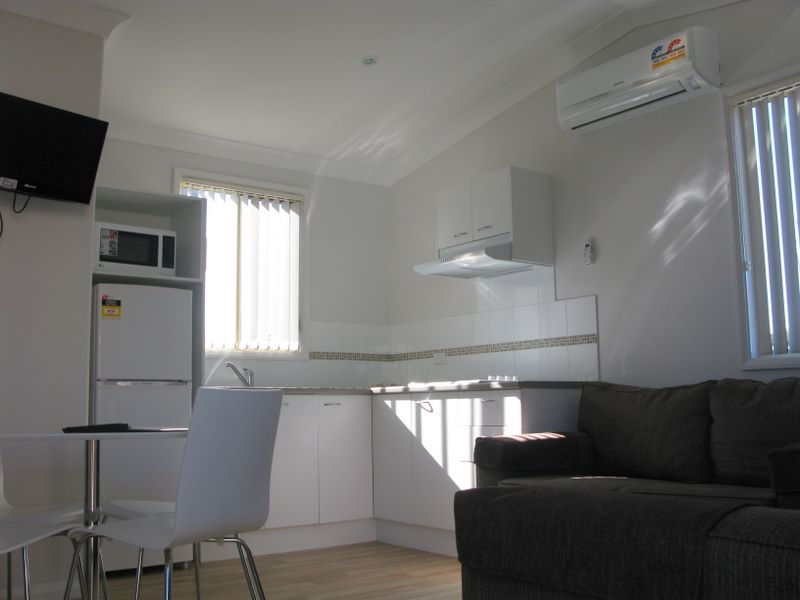 Lounge and kitchen in new modern cottage