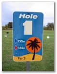 The Palms Public Golf Course - Bobs Farm: Hole 1 - Par 3, 135 meters