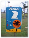 The Palms Public Golf Course - Bobs Farm: Hole 2 - Par 3, 114 meters