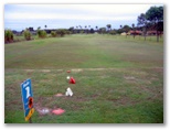 The Palms Public Golf Course - Bobs Farm: Fairway view Hole 2 - water trap before the green