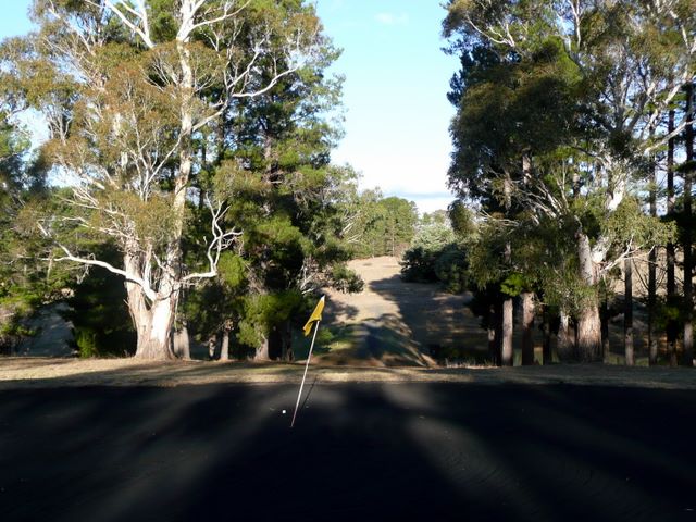 Bombala Golf Course - Bombala: Green on Hole 17 looking back along fairway