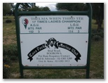 Boorowa Recreation Club Golf Course - Boorowa: Hole 3 Par 3, 152 meters Thelma Wren Third Tee.  Sponsored by Tara Park Merino Stud