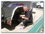 Brakepoint - Coffs Harbour: Camper trailer drums being repairs on a Cape York Explorer.
