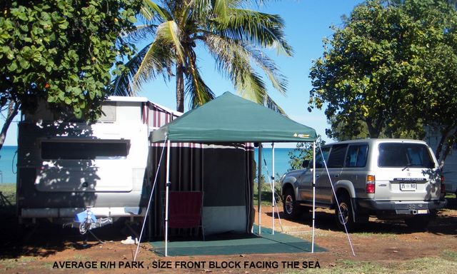 Roebuck Bay Caravan Park - Broome: Typical right hand park, powered site facing the sea