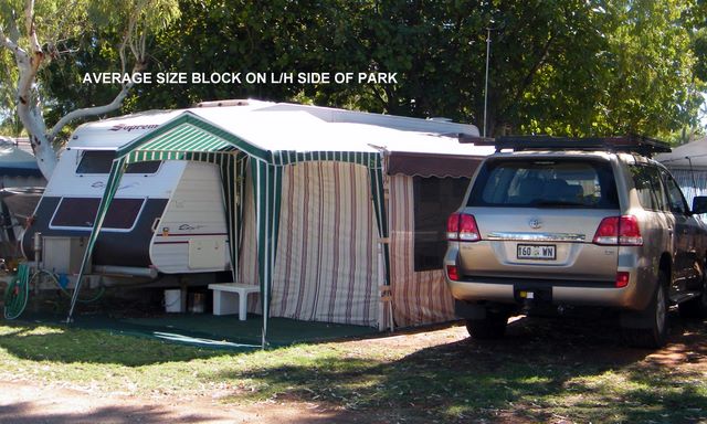 Roebuck Bay Caravan Park - Broome: Typical size block on left hand side of park
