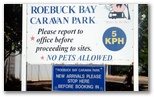 Roebuck Bay Caravan Park - Broome: Roebuck Bay Caravan Park welcome sign