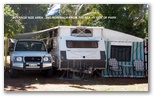 Roebuck Bay Caravan Park - Broome: Typical size area, 2nd row back from the sea right hand side of the park