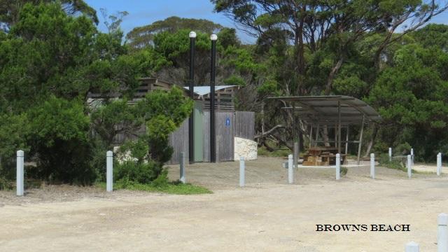 Browns Beach Campground - Browns Bay: Camp area.