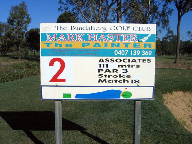 Bundaberg Golf Club - Bundaberg: Layout of Hole 2: Par 3, 111 meters