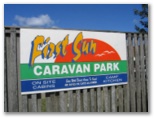 First Sun Caravan Park - Byron Bay: A very sunny welcome sign