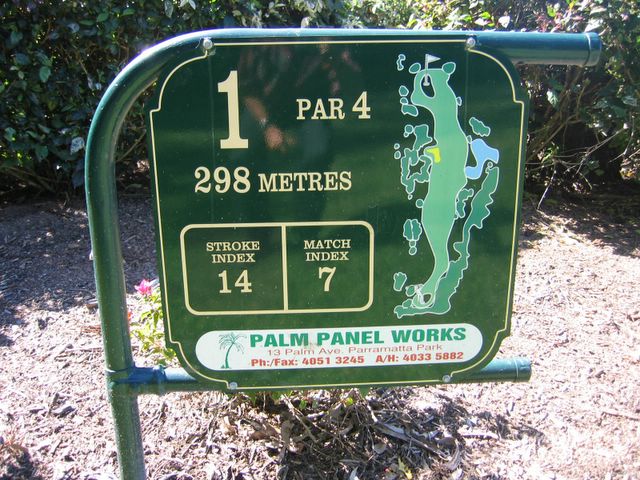 Cairns Golf Course - Cairns: Layout of Hole 1: Par 4, 298 metres