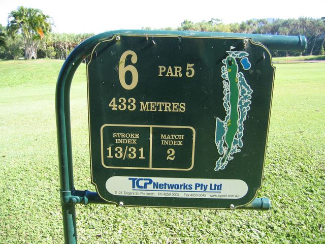 Cairns Golf Course - Cairns: Layout of Hole 6: Par 5, 433 metres
