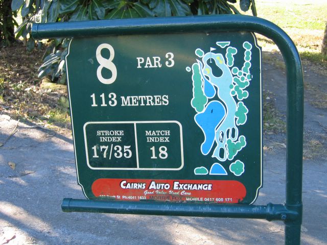 Cairns Golf Course - Cairns: Layout of Hole 8: Par 3, 113 metres