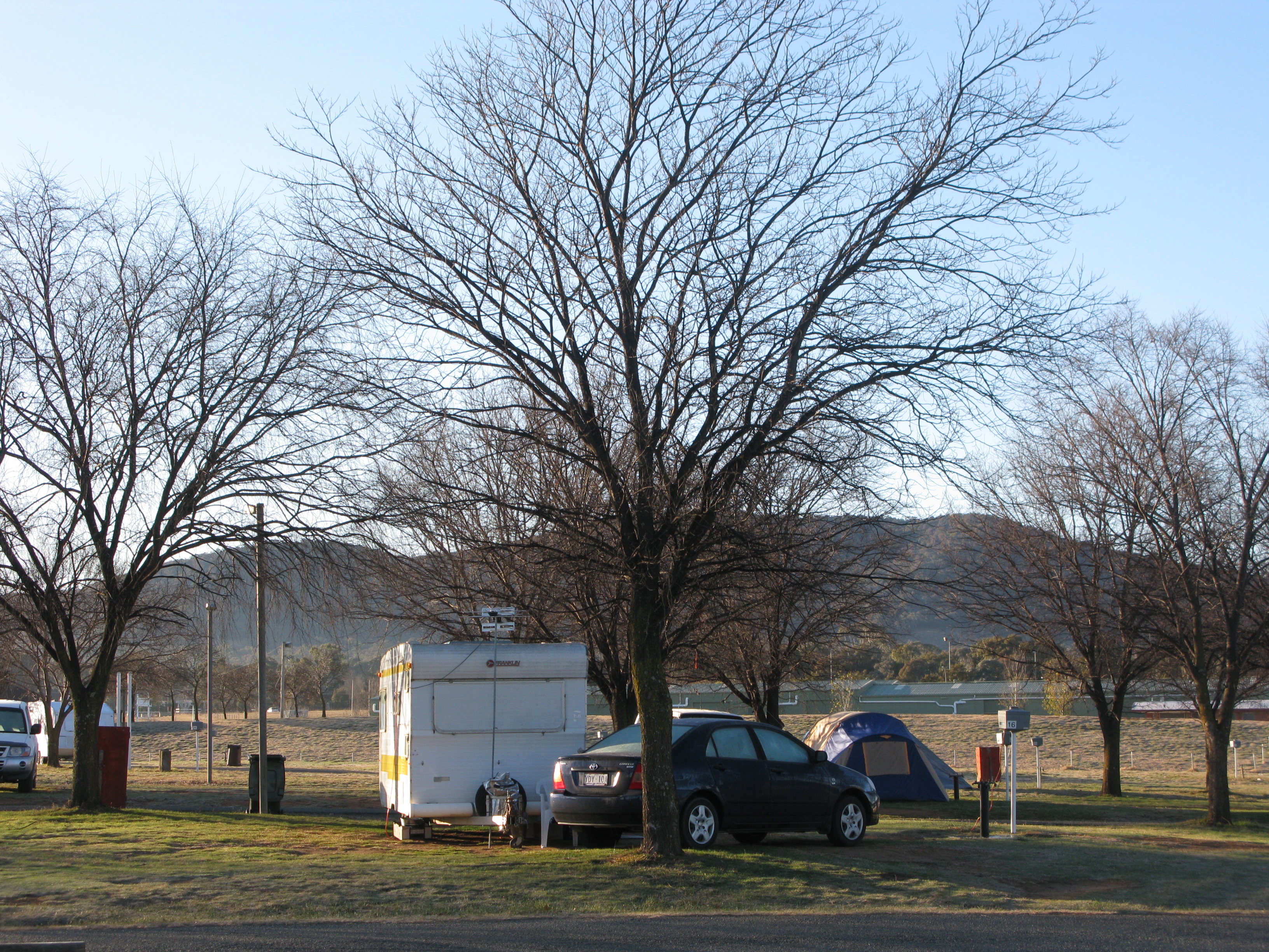 Exhibition Park In Canberra (EPIC) - Mitchell: Powered sites for caravans with distant hills adding to the attractive landscape.