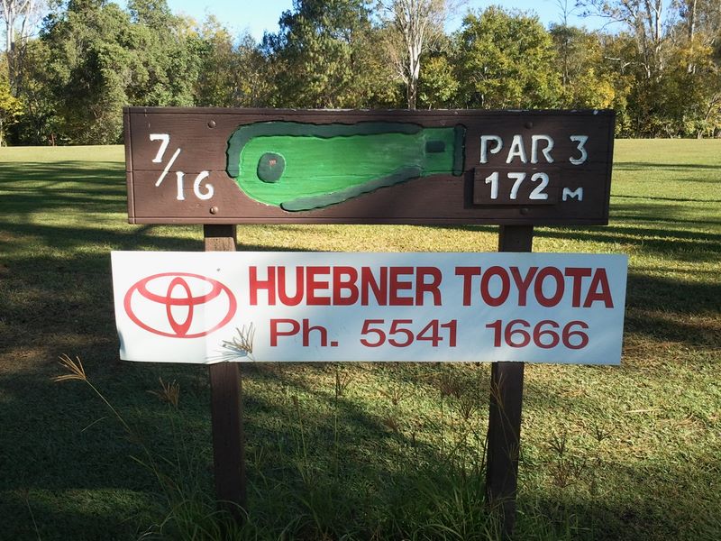 Canungra Area Golf Club - Canungra: Hole 7 Par 3, 172 metres.  Sponsored by Huebner Toyota