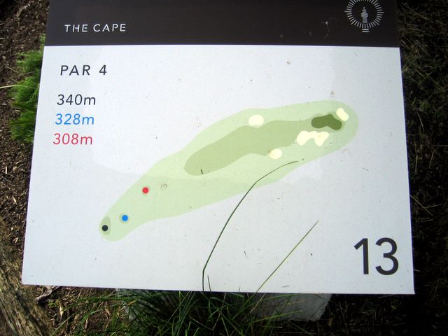 Cape Schanck Golf Course - Cape Schanck: Layout of Hole 13: Par 4
