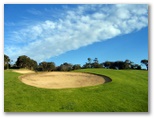 Cape Schanck Golf Course - Cape Schanck: Approach to the green on Hole 15 - it is just over the cusp of the hill