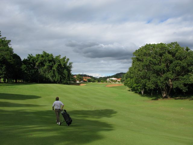 Pacific Golf Course - Carindale Brisbane: Approach to the green on Hole 4.