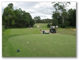 Pacific Golf Course - Carindale Brisbane: Fairway view on Hole 5.  You need to clear the creek which is seen in the immediate foreground.