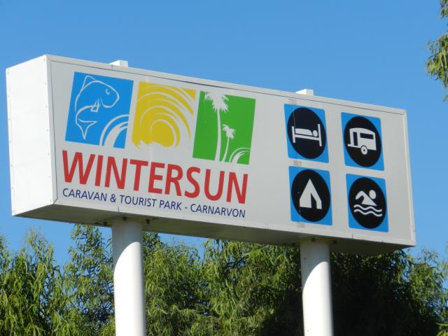 Wintersun Caravan & Tourist Park - Carnarvon: Welcome sign