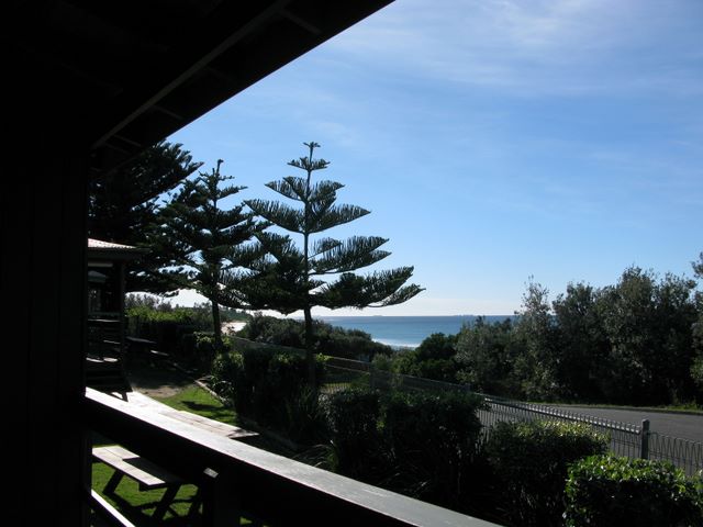 Sun Valley Tourist Park - Bateau Bay: Ocean views from the two storey cabin accommodation.  This view is from the ground floor.