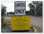 Gordon Park Caravan Park - Charlton: Gordon Park Camping Ground welcome sign