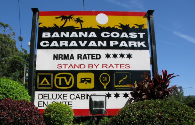 Banana Coast Caravan Park - Coffs Harbour: Banana Coast Caravan Park welcome sign