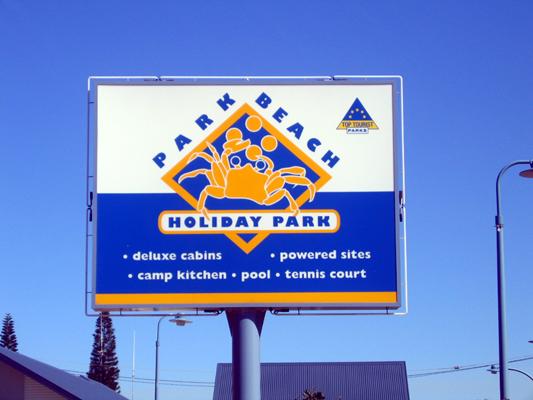 Park Beach Holiday Park 2005 - Coffs Harbour: Park Beach Holiday Park 2005 welcome sign.