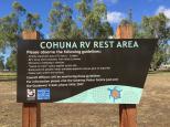 Cohuna RV Rest Area - Cohuna: Welcome sign with conditions of use.