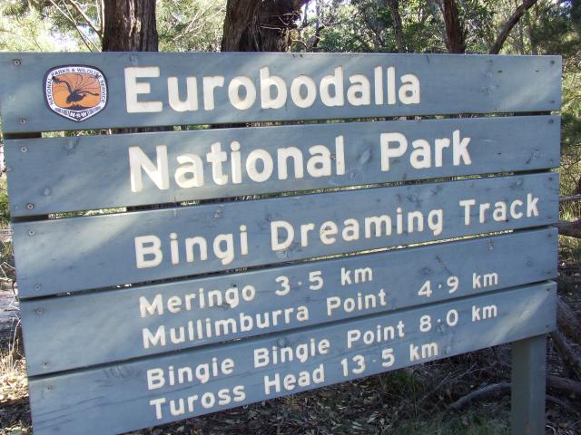 Congo Point Campground - Congo - Eurobodalla National Park: signage for some walks