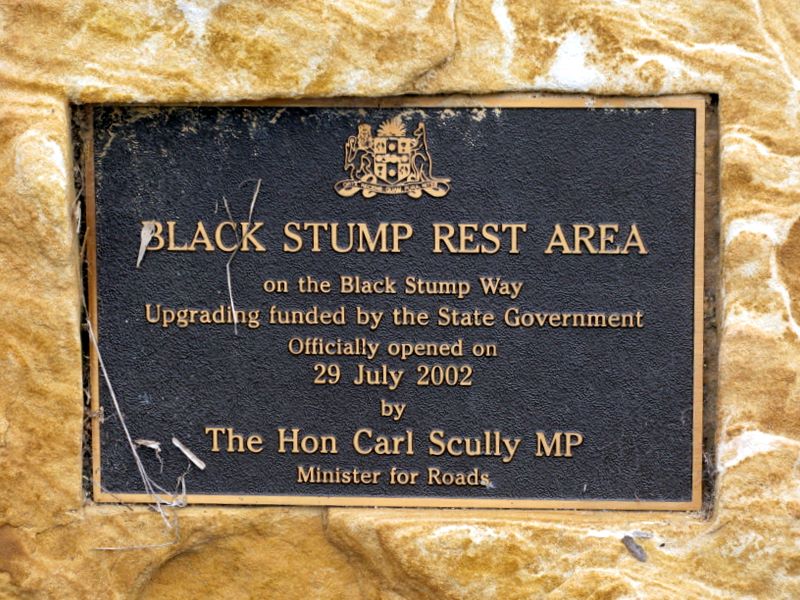 The Black Stump Rest Area - Coolah: Welcome sign